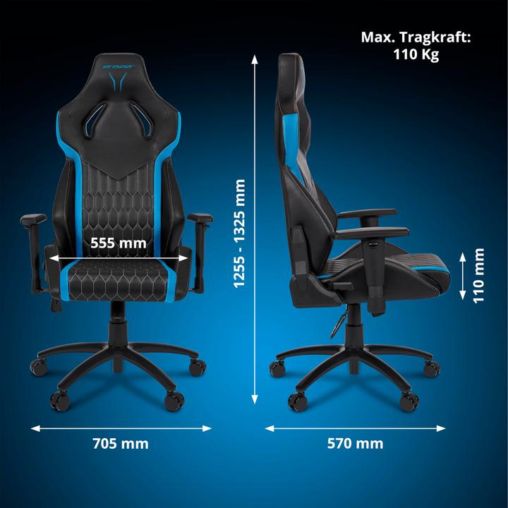 Actual product image Medion Gaming Chair ERAZER Druid P10 Blue / Black