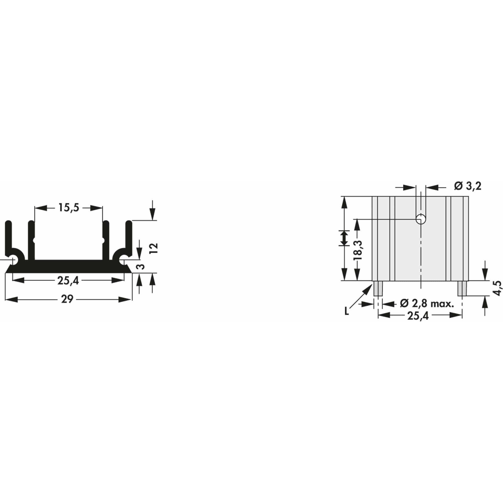 Thumbnail - Fischer Elektronik Kühlkörper, SK 145 25,4 STS, Leiterkartenkühlkörper, schwarz, Aluminium, CPU Wasserkühler, Schwarz