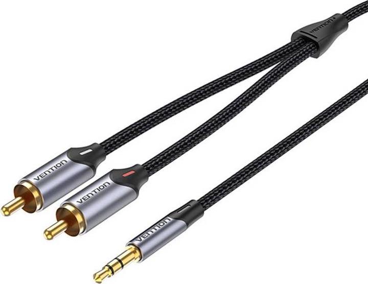 Actual product image Vention 2xRCA cable (Cinch) jack to 3.5mm BCNBG 1.5m (grey) (1.50 m, Cinch Cables)