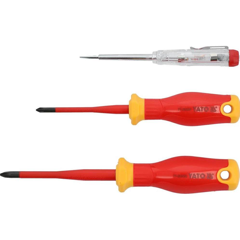 Yato, Cacciavite, Extra schlanke isolierte Schraubendreher, 3 Stück.