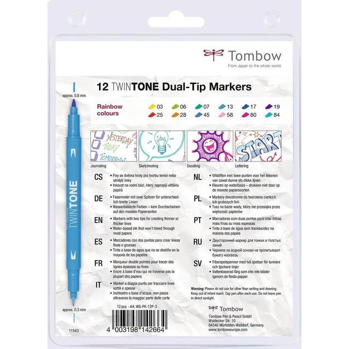 Actual product image Tombow TwinTone Rainbow (Multicoloured, 12 x)