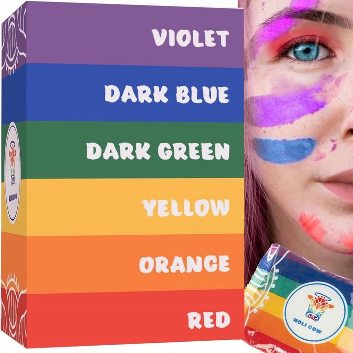 Produktbild JTI Buntes Holi-Pulver – Set 6x100g (Mehrfarbig, 6 x)