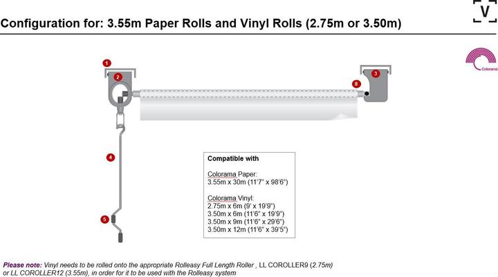 Actual product image Colorama Ceiling Mount 3 Paper 3.55m (355 cm, 355 cm)