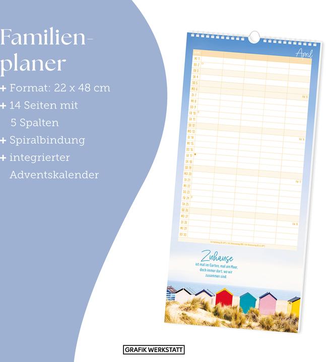 Immagine prodotto Familienplaner 2026 Classic (22 x 48 cm, Copertina rigida, Tedesco)