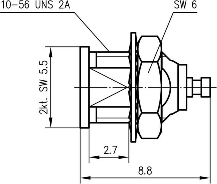 Actual product image Telegärtner MCX connector socket, vertical installation 50 Ohm J01271A0101 1 pc.
