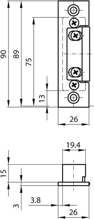 Actual product image MSL Steel frame latch strike plates VariFlex BV-19421 (Striking plate)