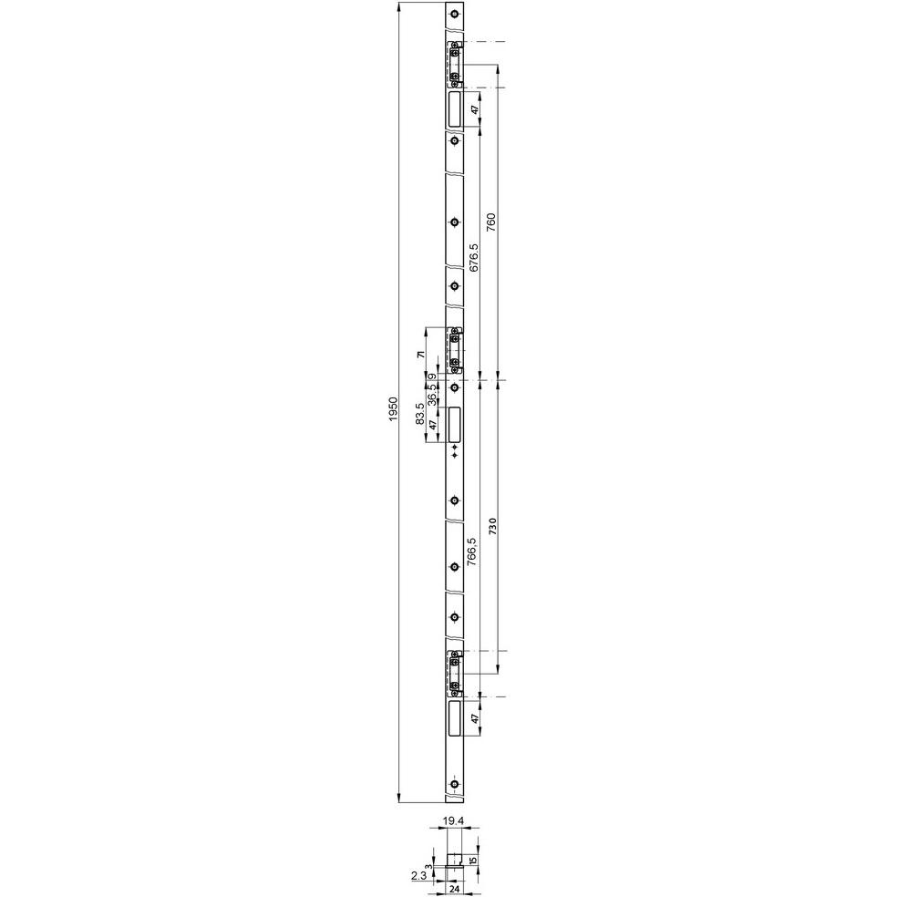 MSL, Türgriff + Fenstergriff, Flachschliessleiste BV-24421 VariFlex (Türgarnitur)