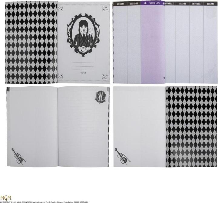 Actual product image Cinereplicas Wednesday 5-Piece Stationery Set Black