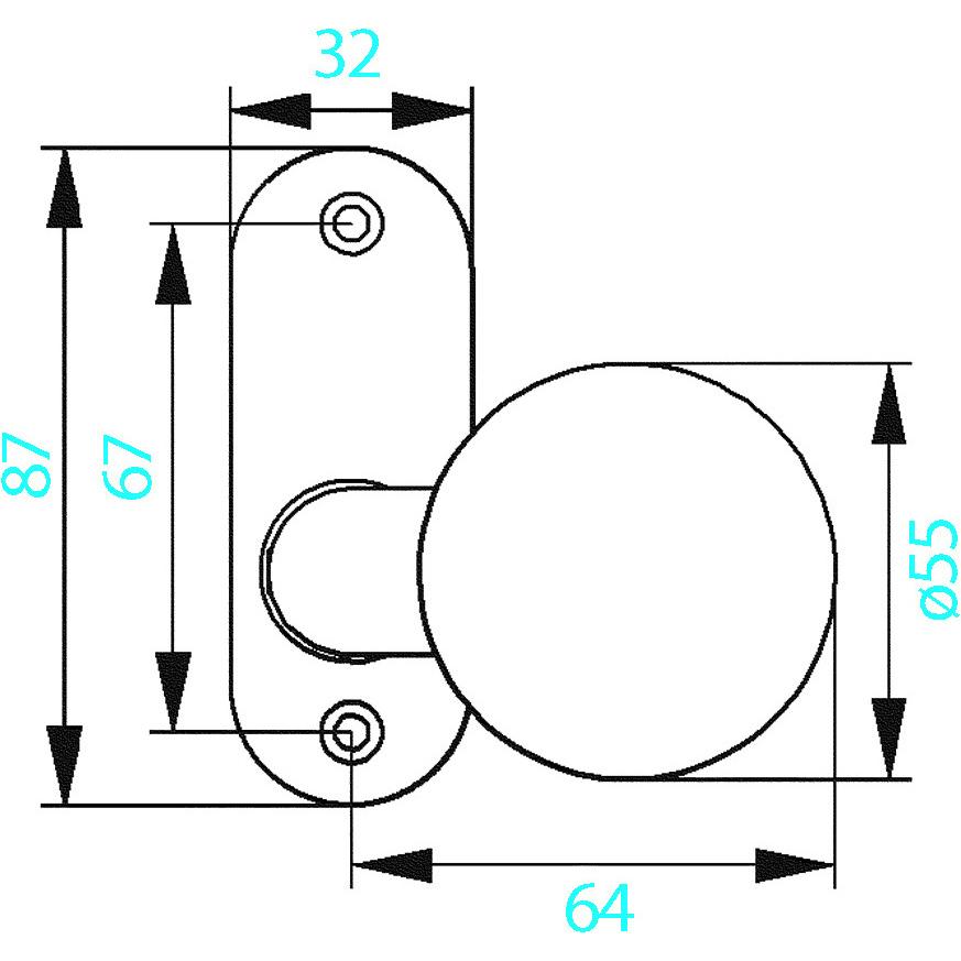 Thumbnail - Amf, Baubeschläge + Holzverbinder, Türknöpfe gekröpft 433 (1 Stk.)