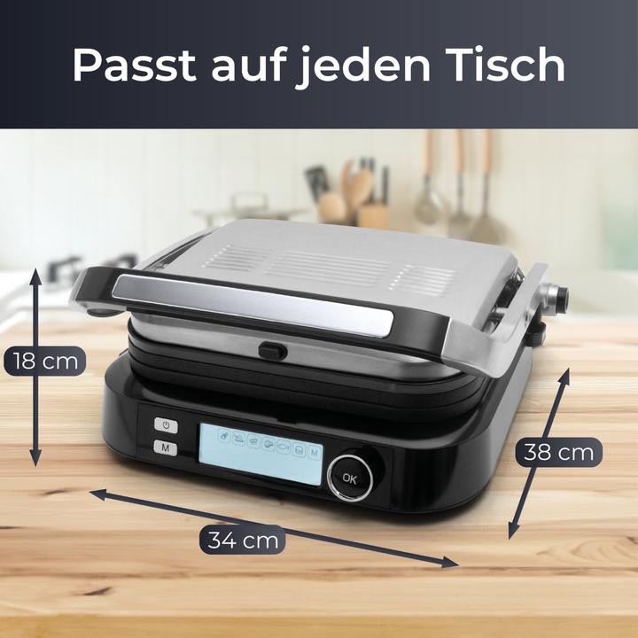 Produktbild KLAMER Kontaktgrill mit 7 Automatikprogramme 2100W starker Plattengriller