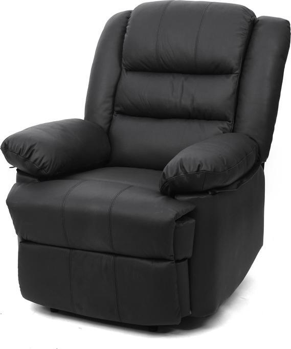 Image du produit Swisshandel24 Fauteuil de télévision, fauteuil de relaxation Fauteuil, cuir + similicuir 103x83x91cm - noir