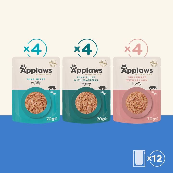 Produktbild Applaws Fisch in Gelee (Adult, 12 Stk., 840 g)