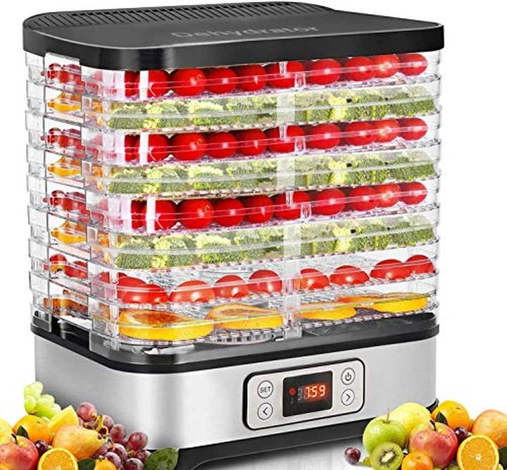 Meykey Food Dehydrator with Timer, Temperature Settings, LED Display, 8 Adjustable Trays