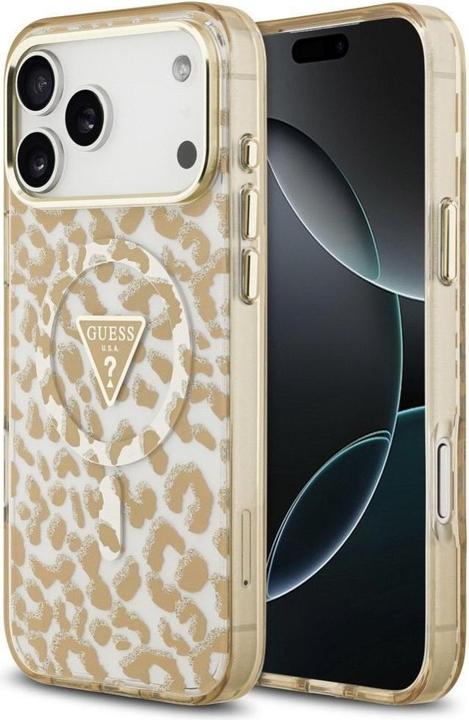 Immagine prodotto Guess - Leopard Glitter MagSafe (GUHMP17LHLEGTGLW) - iPhone 17 Pro - Brown (Apple iPhone 17 Pro)