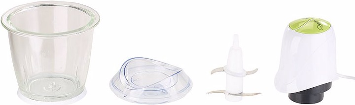 Actual product image Rosenstein & Söhne Electric Mini Chopper with 4 Blades & Glass Container (300 W)