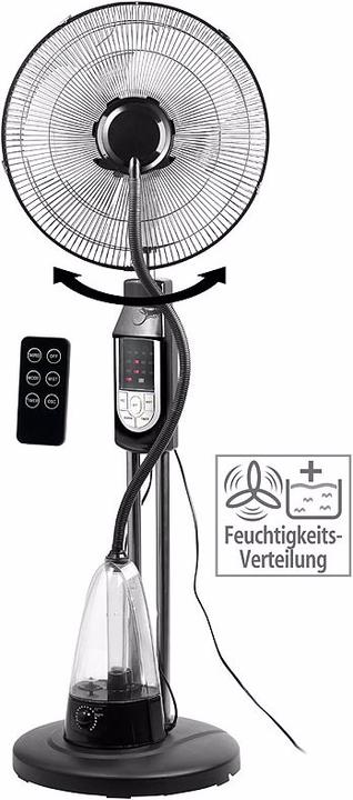 Immagine prodotto Sichler Ventilatore da supporto per nebbia spray con oscillazione e controllo remoto (30 dB)