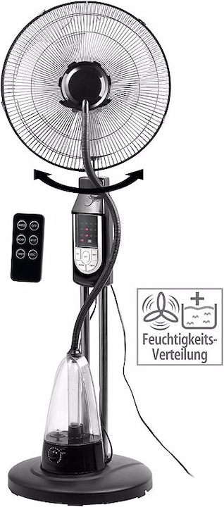 Image du produit Sichler Ventilateur sur pied à brume avec oscillation et télécommande (30 dB)