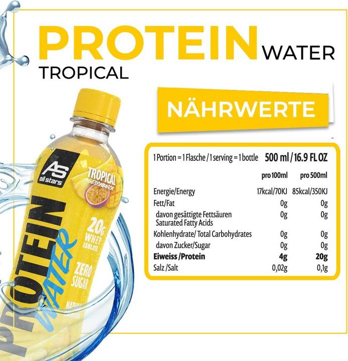 Image du produit All Stars Eau protéinée (500ML) (Tropical, 1 x)