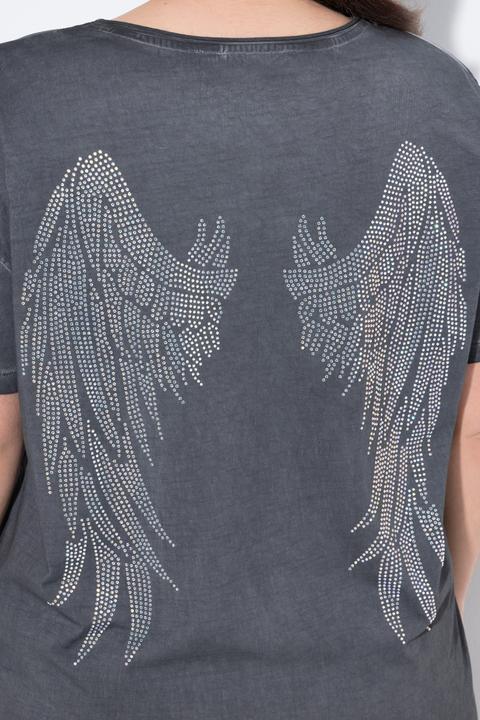Produktbild Angel of Style T-Shirt, oversized, Glitzer-Schriftzug, Rücken Flügel (42)