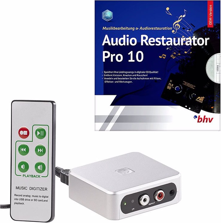 Actual product image Auvisio Autarkic audio digitizer incl. "Audio Restaurator Pro 10" software (32 GB)