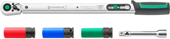 Actual product image Stahlwille Torque wrench set 721QR/20/3/1 Quick (1/2", 40 Nm, 200 Nm)