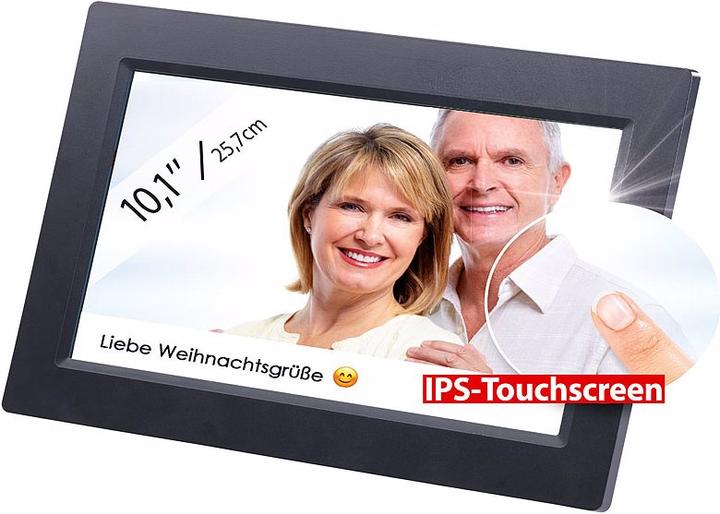 Actual product image Somikon Wi-Fi picture frame with touchscreen & worldwide image uploading (10.10", 1280 x 800 pixels)