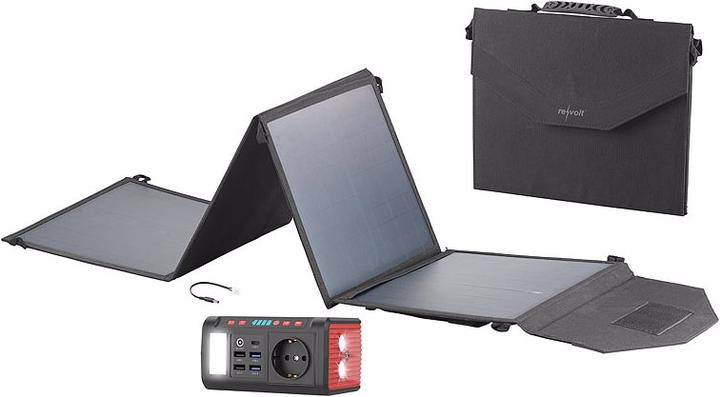 Produktbild Revolt Mini-Powerbank & Solar-Konverter inkl. Falt-Solarpanel
