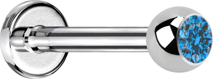Immagine prodotto Star Piercing Labret argento con luce di cristallo a sfera (senza ottone, Acciaio chirurgico 316L)