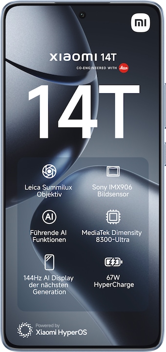 Produktbild Xiaomi 14T (256 GB, Titan Blue, 6.67", Dual SIM, 50 Mpx, 5G)