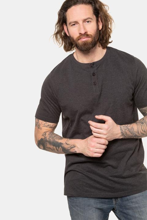 Image du produit JP1880 T-shirt Henley, collection Basic. Manches courtes et patte de boutonnage (6XL)