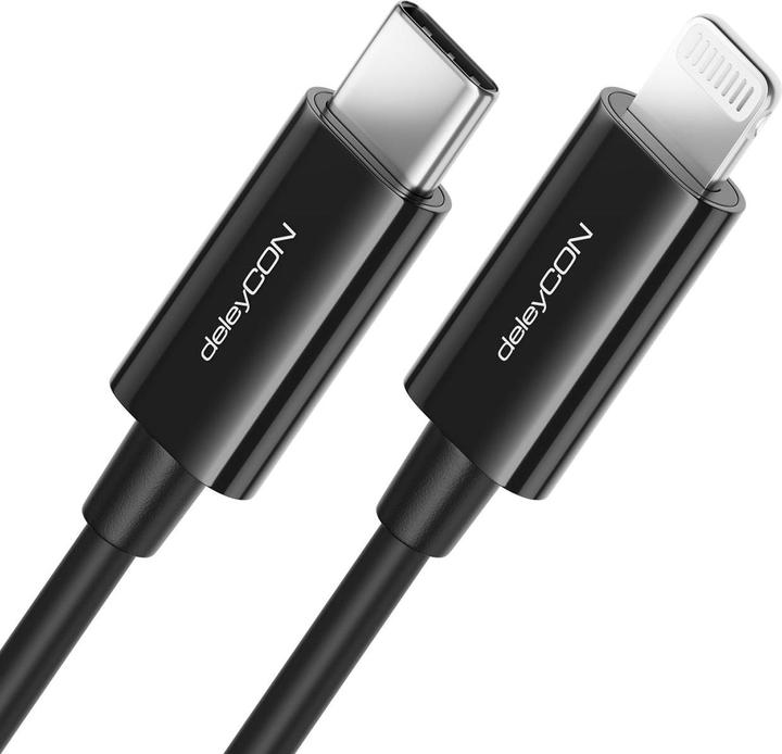 Produktbild deleyCON USB-2.0-Kabel USB-C - Lightning 1 m (1 m, USB 2.0)