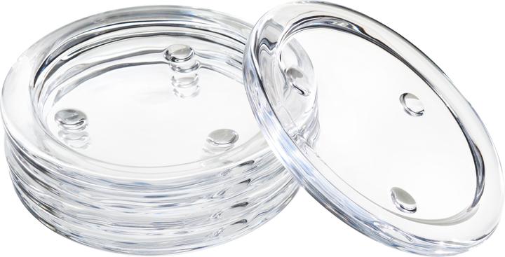 VBS Candles glass coasters, clear, 5 pieces, Ø 10 / 7.5 cm (5x, Glass coaster)