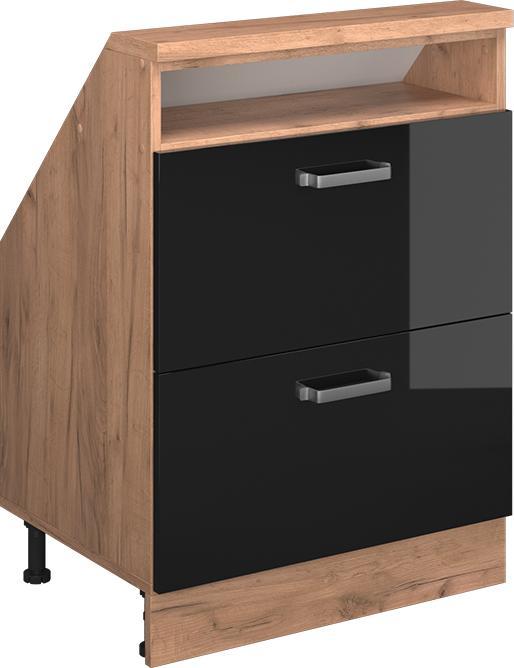 Goldkraft Eiche, Schwarz, Schwarz Hochglanz