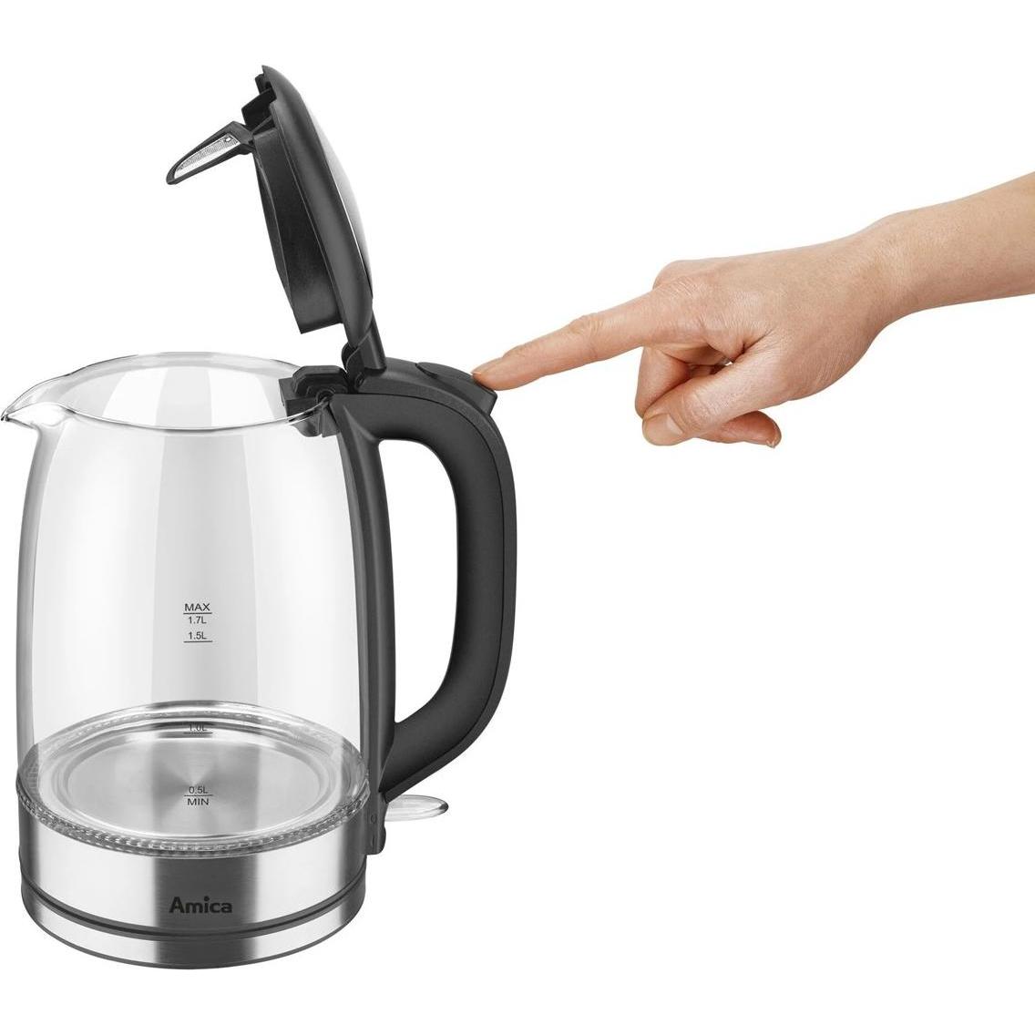 Thumbnail - Amica Czajnik szklany 1.7l KD2050G, Wasserkocher, Transparent