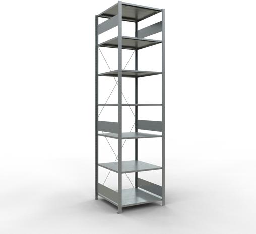 Produktbild Schulte Lagertechnik Stecksystem Grundregal MULTIplus150 mit Kreuzstrebe