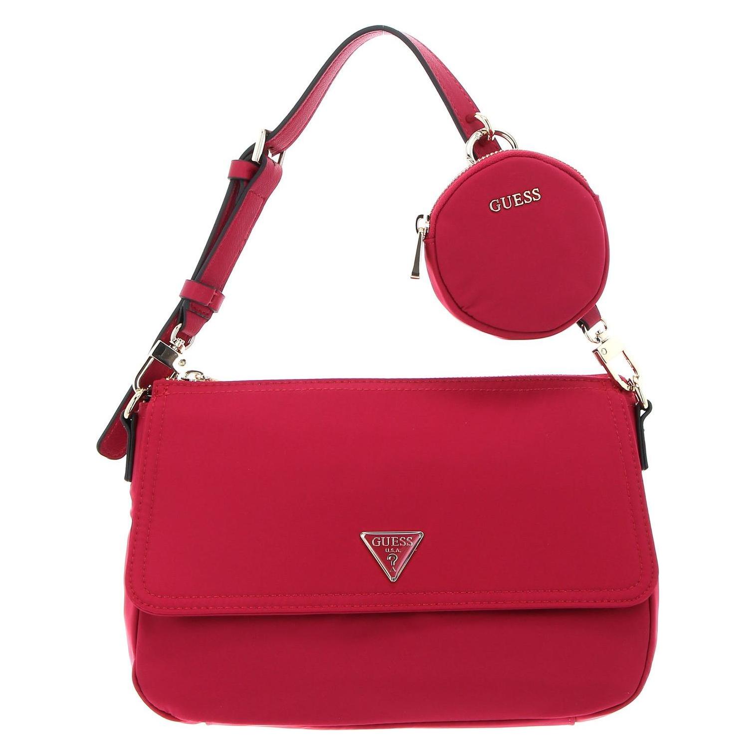 Guess, Damen, Handtasche, Eco Gemma Top Zip Shoulder Bag, Pink