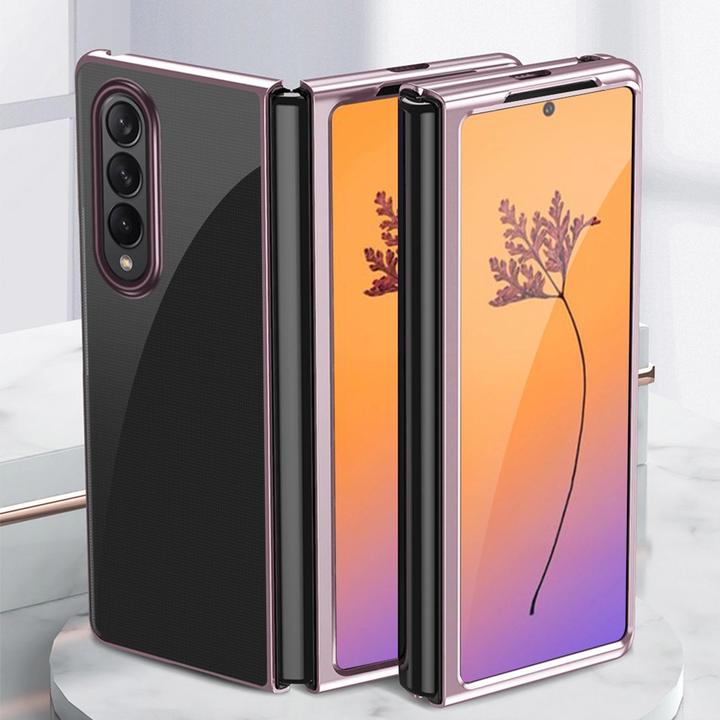 Immagine prodotto Hurtel Custodia Plating per Samsung Galaxy Z Fold 4 con cornice metallica rosa (Samsung Galaxy Z Fold4)