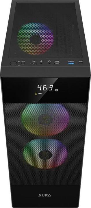 Actual product image Gamdias Boitier Moyen Tour ATX Aura GC5 Elite RGB avec panneau vitré (Noir) (ATX)