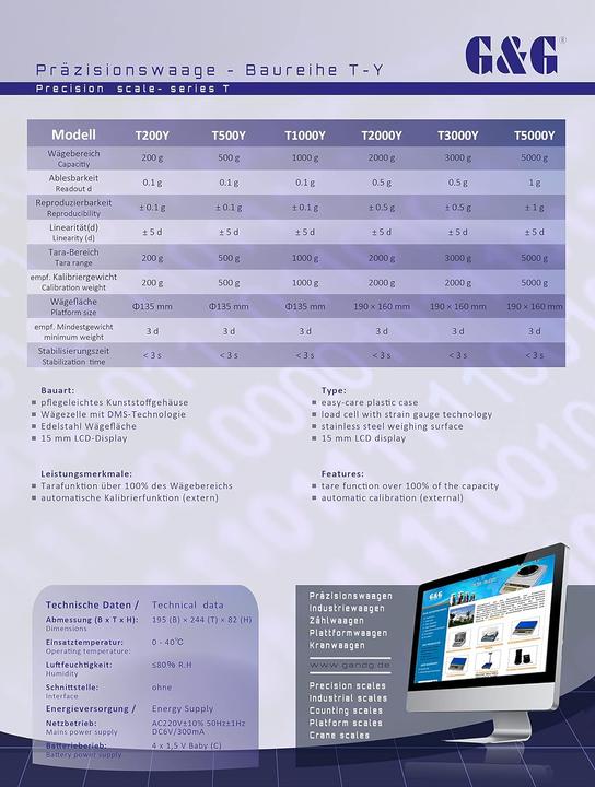 Actual product image G&G T5000Y Precision scale