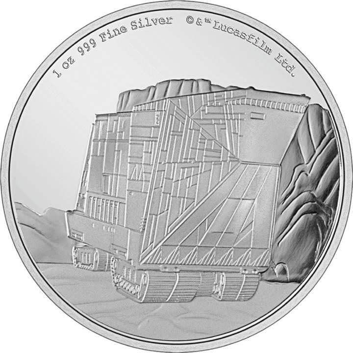 Actual product image New Zealand Mint Silver STAR WARS Sandcrawler 1 oz PP (2022)