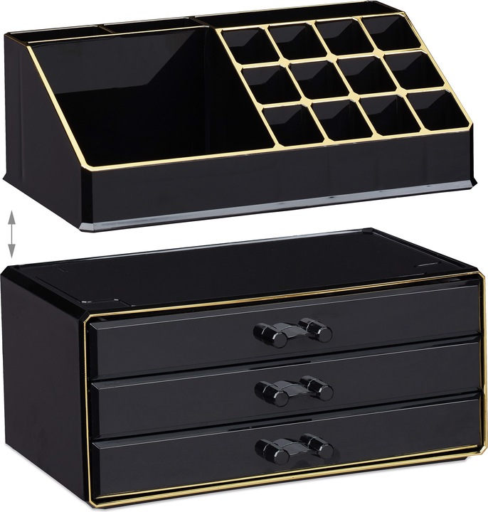 Actual product image Relaxdays Makeup Organizer with 3 Shelves