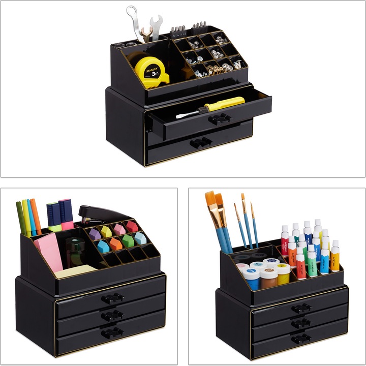 Actual product image Relaxdays Makeup Organizer with 3 Shelves