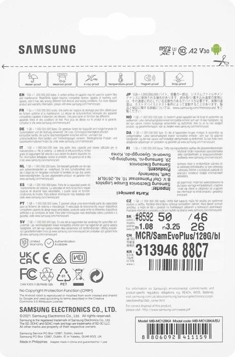 Productafbeelding Samsung EVO Plus (128 GB, microSDXC, U3, UHS-I)