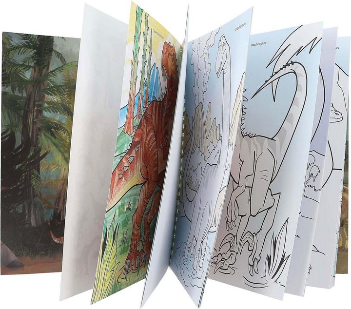Produktbild Dino World - Colouring Book with Coloured Pencils - (412746)