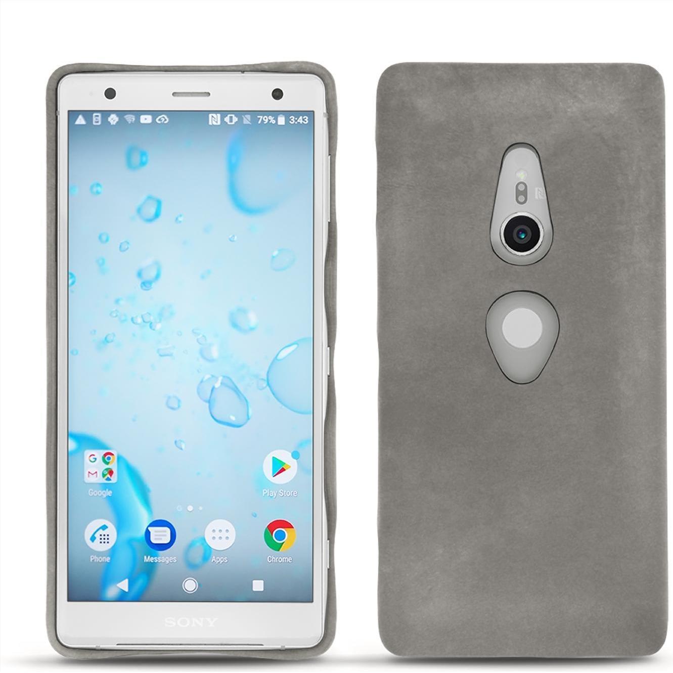 Thumbnail - Noreve Lederschutzhülle (Sony Xperia XZ2), Smartphone Hülle, Grau