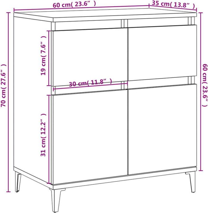 Image du produit vidaXL Sideboard (60 x 60 x 70 cm)