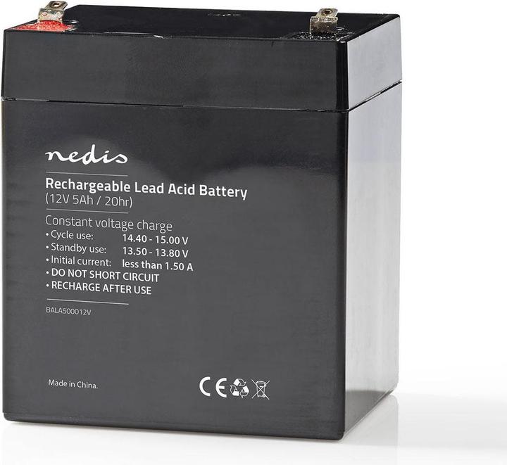 Immagine prodotto Nedis Batteria al piombo ricaricabile | Piombo-Acido | Ricaricabile | 12 V | 5000 mAh (1 pz., 5000 mAh, Caricabatterie senza batteria)
