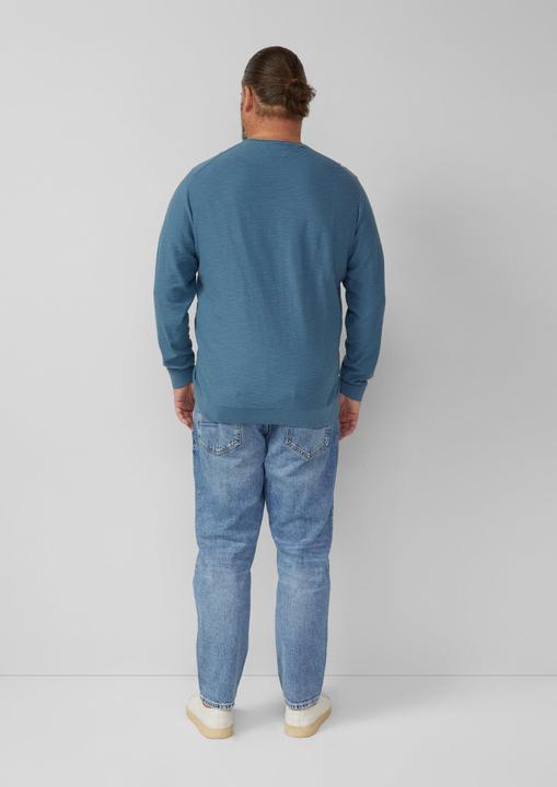 Produktbild s.Oliver Strickpullover Strickpullover mit Flammgarnstruktur und Rollkante (XXL)