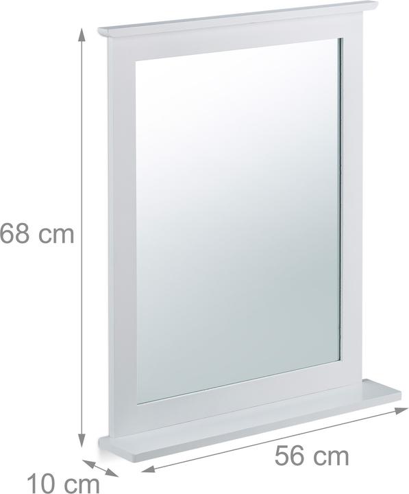 Actual product image Relaxdays Wall Mirror with Shelf (56 x 10 x 68 cm)