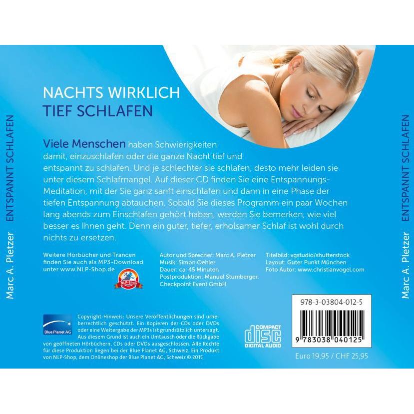 Thumbnail - Pletzer:Entspannt schlafen, 1 Audio-CD, Hörbücher von Marc A. Pletzer